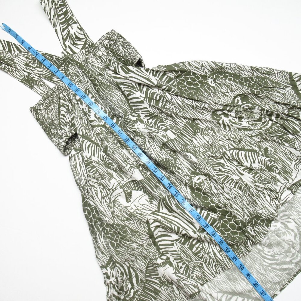 By Anthropologie Piper Square-Neck Smocked Cut-Out Mini Dress Moss Green Bandeau - Picture 5 of 10